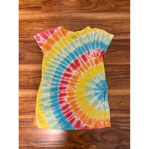 Primary Tie-Dye T-Shirt Pocket Dress, Sunburst, Size 3T